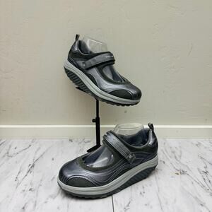 Skechers Shape Ups 2.0 Gray Leather Adjustable Strap Women’s Size 7.5